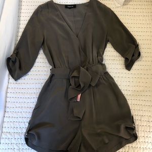 100% silk, grey, short Charlie jade romper